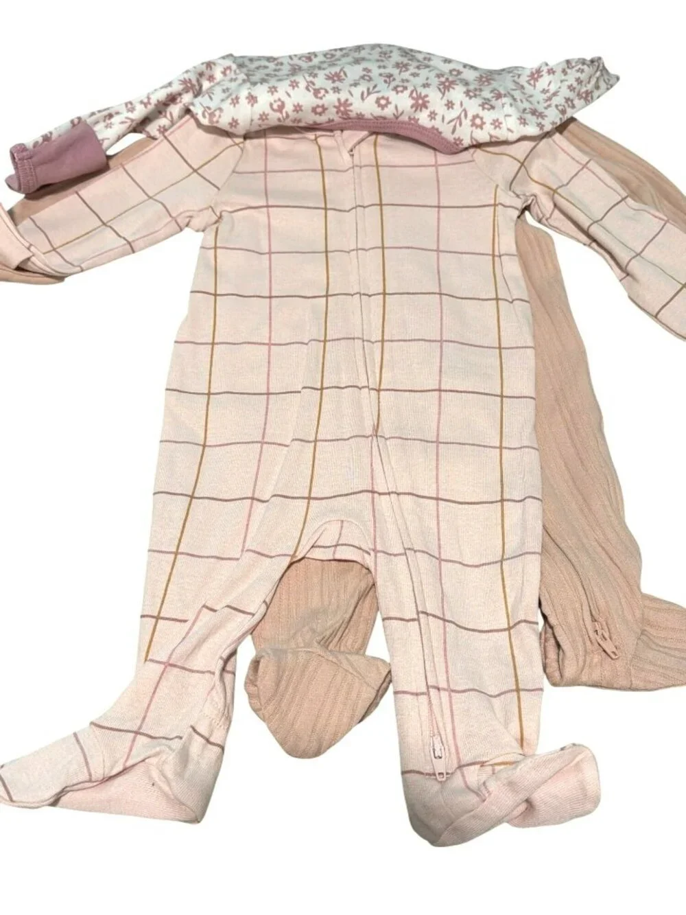 Cloud Island 3 Pack Sleeper One Piece 0-3M 2-Way Zippers New